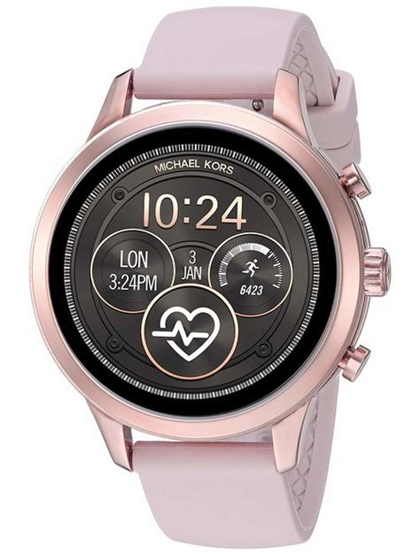 michael kors women's access runway stainless steel silicone smart watch|mk runway smartwatch.